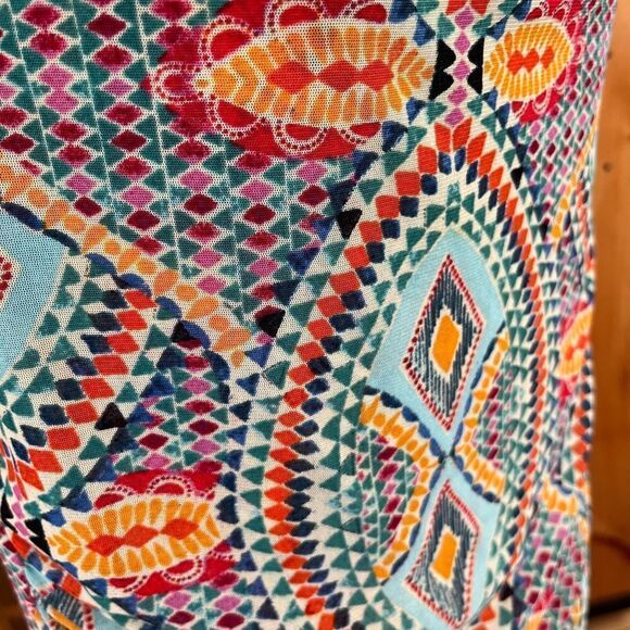 Cable & Gauge colorful drape neckline sleeveless top with ruched sides size XL - Picture 5 of 6